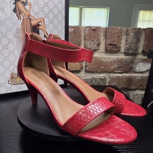 Style & Co. Red Textured Heels